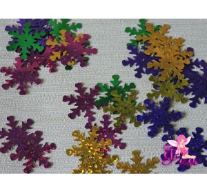 Пайетки "Снежинки" 25 мм, ассорти (уп 30шт)