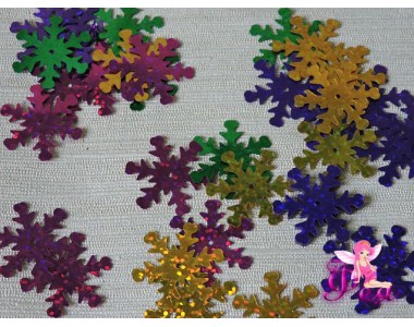 Пайетки "Снежинки" 25 мм, ассорти (уп 30шт)