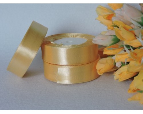 Атласная лента 25 мм, кремового цвета