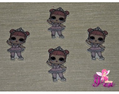 Кабошон-вырубка  40*22 мм, Лол с короной  (пластик)  - 1шт