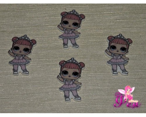 Кабошон-вырубка  40*22 мм, Лол с короной  (пластик)  - 1шт