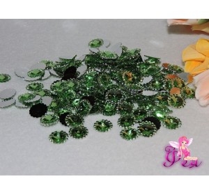 Стразы-декор "Цветок" 12 мм, салатовый