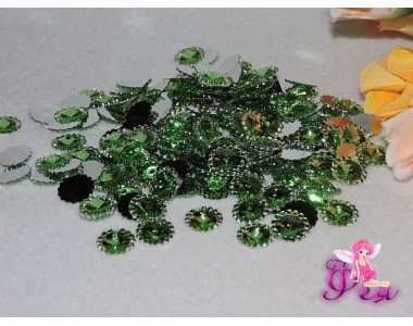 Стразы-декор "Цветок" 12 мм, салатовый