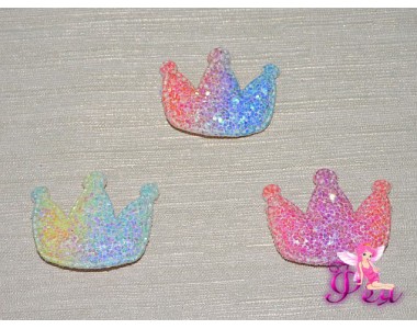 Патч 3D радужный, россыпь пайеток "Корона" 3,8*3 см, С (1 шт)
