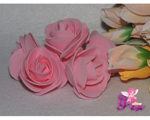 Роза из фоамирана 5 см, цв. розовый