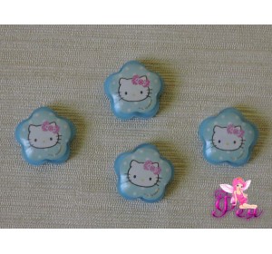 Кабошон пластиковый 22 мм " Китти", цв. голубой