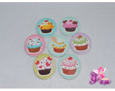 Деревянные фигурки для декора" Кекс", 3-6 см (Скрапбукинга)