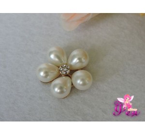 Флоризель металл d-23 мм, цв. золото "Жемчужный цветочек" - 1 шт