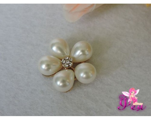 Флоризель металл d-23 мм, цв. золото "Жемчужный цветочек" - 1 шт