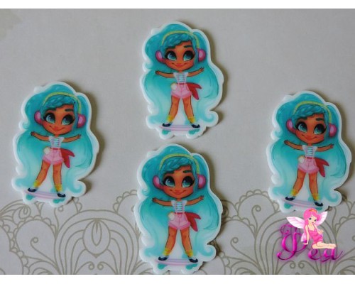 Кабошон-вырубка "Хэрдораблс " 43*29 мм, скейтбордистка  -1 шт