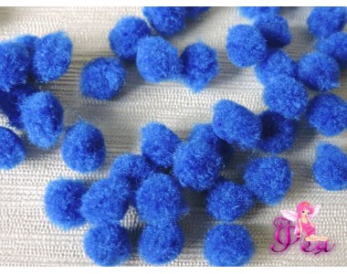 Помпоны 10 мм, синий (10 шт)