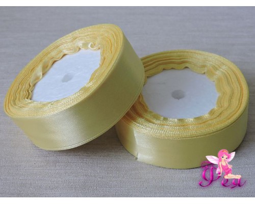Атласная лента 25 мм, цв. желтый № 15