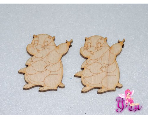 Декоративные фигурки из фанеры "Зверюшки", 3 см (Хомячок)