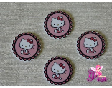 Кабошон-вырубка 31 мм, Китти (пластик)  - 1шт