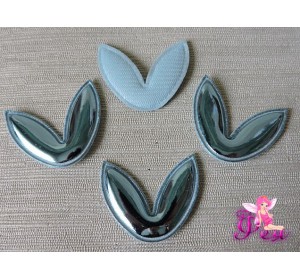 Патч 3D, глянец "Ушки" 3,7*2,8 см, голубой