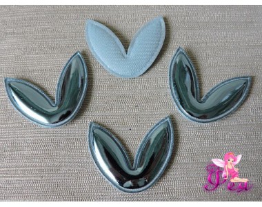 Патч 3D, глянец "Ушки" 3,7*2,8 см, голубой