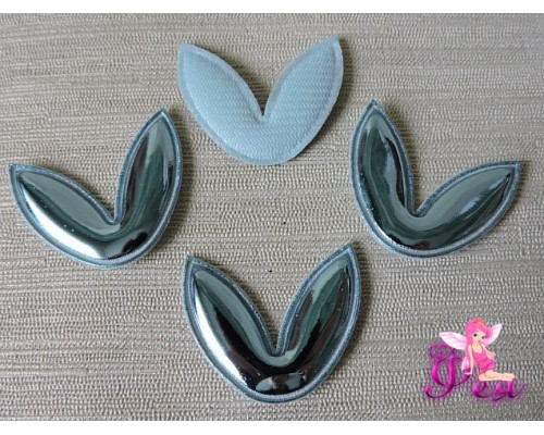 Патч 3D, глянец "Ушки" 3,7*2,8 см, голубой