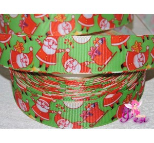 Репсовая лента 25 мм с рисунком  "Санта" (1 м)