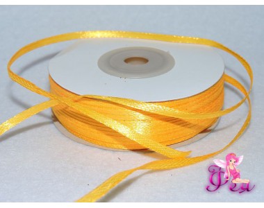 Лента атласная 3 мм, желтый № 17 (отрез 5 м)