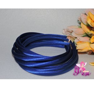 Ободок пластиковый в ткани 1 см, цв. синий