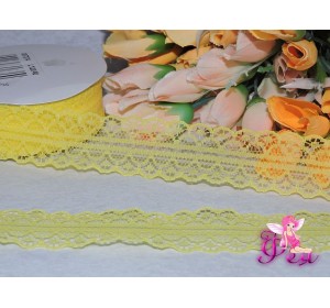 Кружево капрон 25мм ярко-желтого цвета  - 1 м