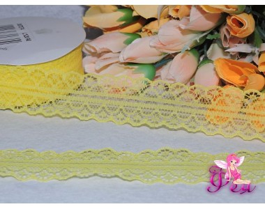 Кружево капрон 25мм ярко-желтого цвета  - 1 м