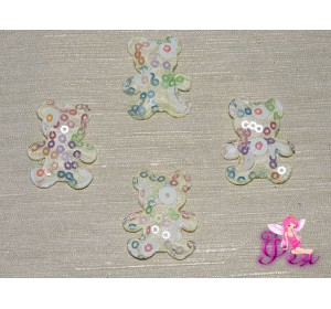 Патч с пайетками 26*32 см,  "Мишка" цв.  желтый