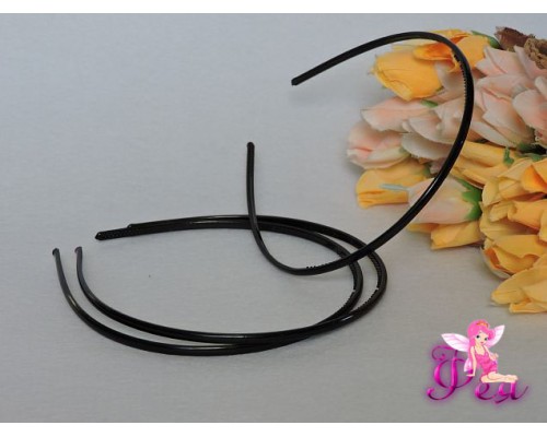 Ободок-основа пластик цв.черный 4 мм