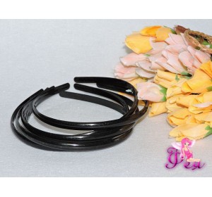 Ободок пластик, цв.  черный  0.8cм - 1 шт
