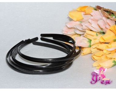 Ободок пластик, цв.  черный  0.8cм - 1 шт