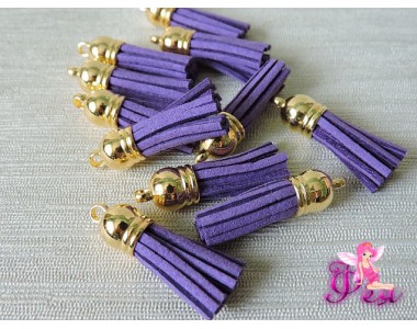 Декоративные кисточки замшевые 3,8 см, фиолетовый