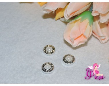 Кабошоны флоризель пластик, цв.серебро 12мм