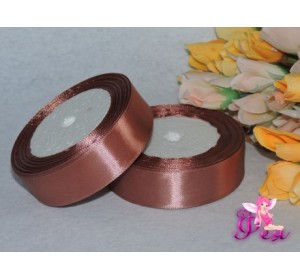 Однотонная атласная лента 25мм цвета какао