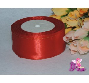 Атласная лента с люрексом 40мм красного цвета -1 м
