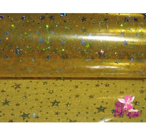 Декоративная пленка "Звезды" 0,5 мм, цв. желтый