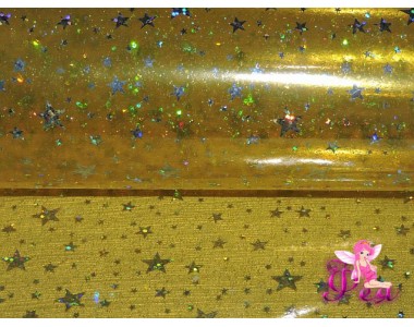 Декоративная пленка "Звезды" 0,5 мм, цв. желтый