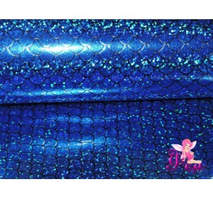 Искусственная кожа "Чешуя" 0.7 мм, цв.  синий