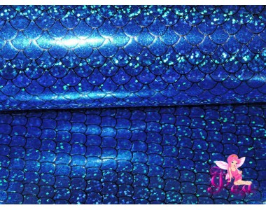 Искусственная кожа "Чешуя" 0.7 мм, цв.  синий