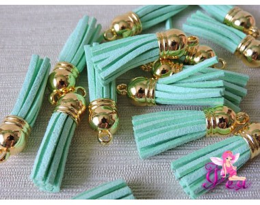 Декоративные кисточки замшевые 3,8 см, аквамарин