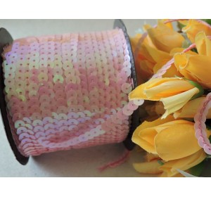 Пайетки на нитке 6мм, цв. розовый 1 м