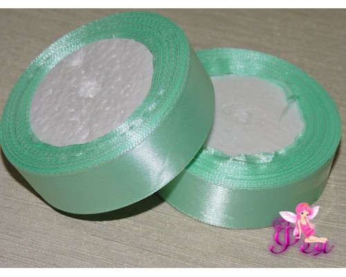 Атласная лента 25 мм, цв. мятный- 1 м