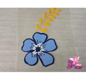 Термотрансфер "Цветок" 10*12 см, цв. голубой