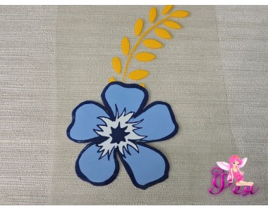 Термотрансфер "Цветок" 10*12 см, цв. голубой