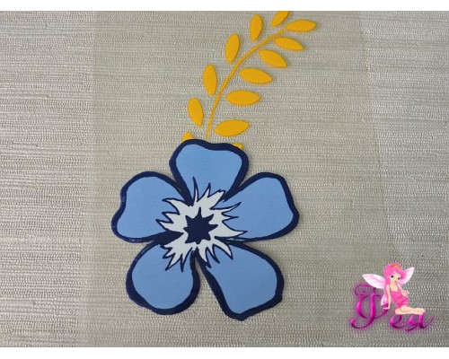 Термотрансфер "Цветок" 10*12 см, цв. голубой