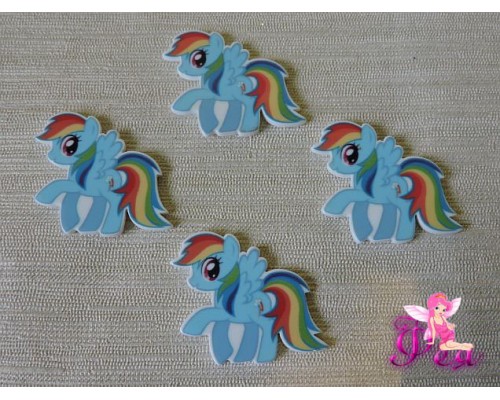 Кабошон-вырубка 29*26мм, Пони-Радуга Дэш  (пластик)  - 1шт