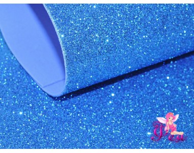 Фоамиран глиттерный 2мм, цв.  темно-синий -1 лист