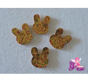 Патч с пайетками  " Зайчик" 2,5*2 см,  золото