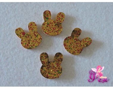 Патч с пайетками  " Зайчик" 2,5*2 см,  золото