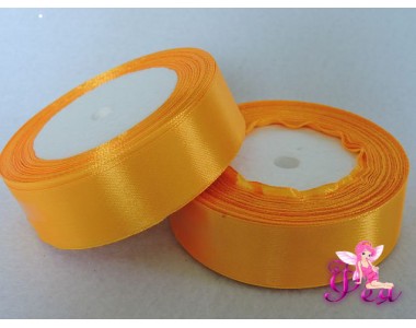 Атласная однотонная лента 25 мм, оранжевый с золотым отливом № 17