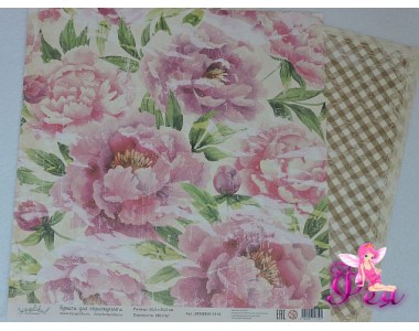 Бумага для скрапбукинга,  "Винтаж",Размер: 30,5 см х 30,5 см.  Плотность: 190 граммов.